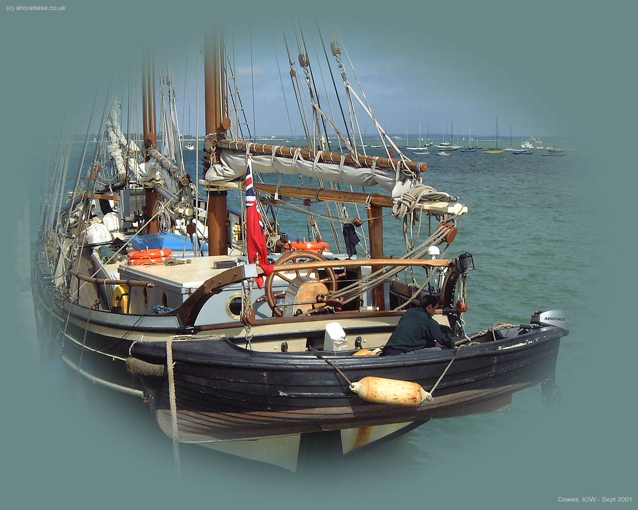 Schooner 'Galadriel' moored at Cowes Yacht Haven, September 2001.